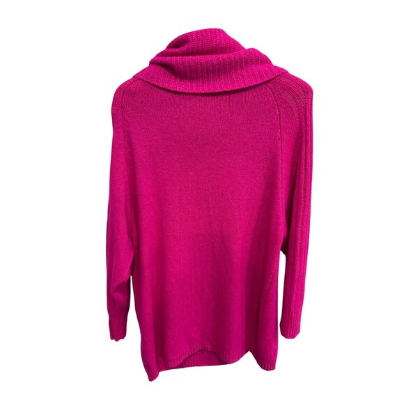 Hot Pink Eminent Womens Cowl Neck Sweater Angora Blend Sz Large - Picture 2 of 10